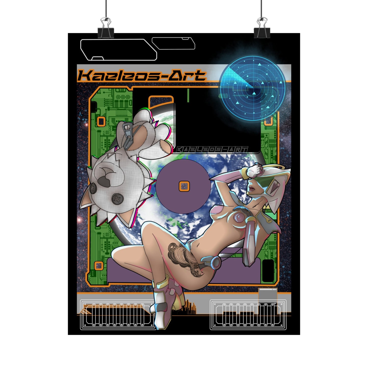 Retro Space Gal Matte Poster