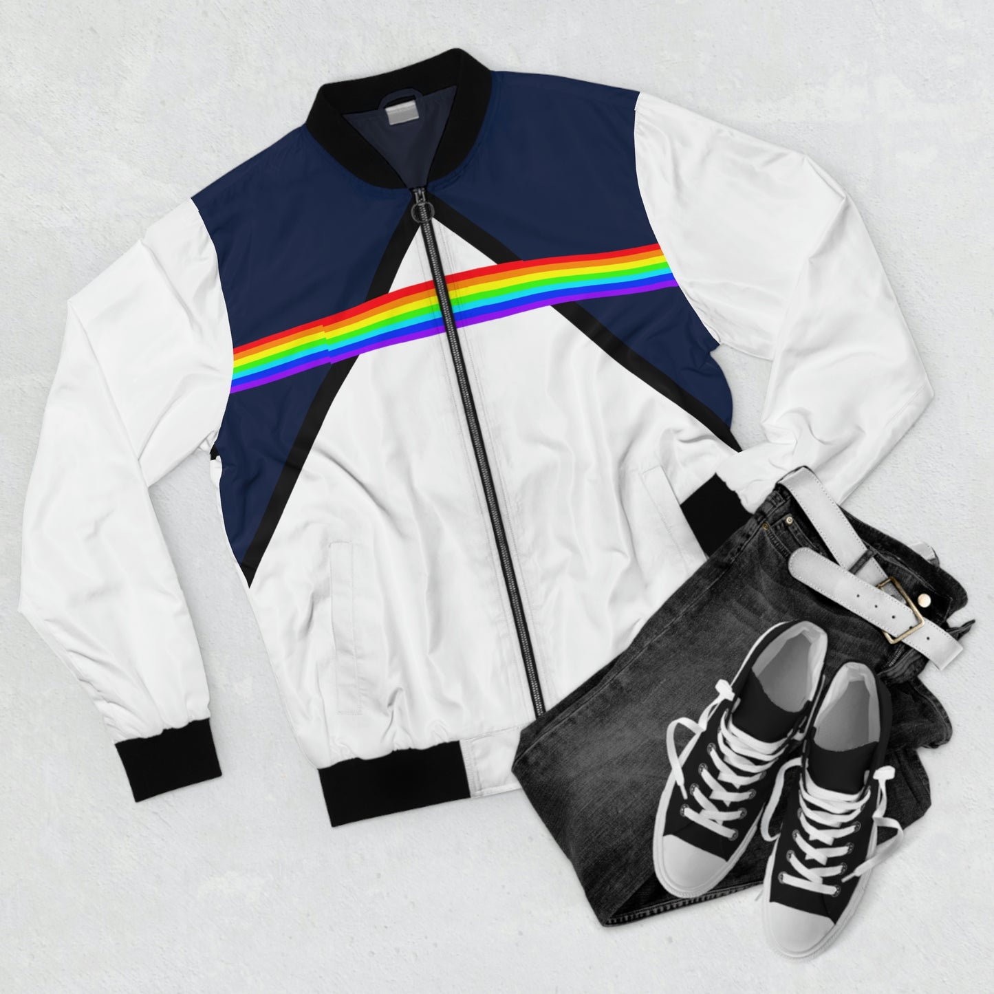 Retro Rainbow Men's Bomber Jacket